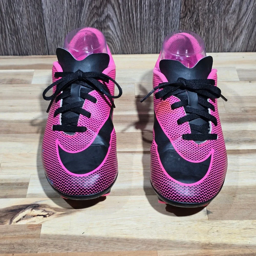 Nike‎ Jr. Bravata II FG Soccer Cleats Firm Ground Youth Size 4.5Y Pink Black